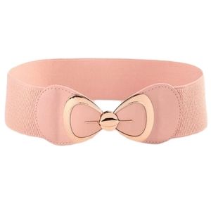 Light Pink Bow-Tie Stretchy Belt